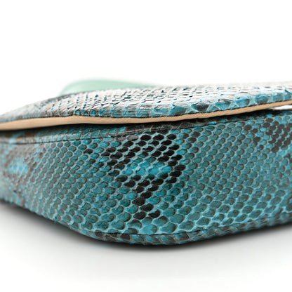 Christian Dior Snakeskin Malice Shoulder Bag Blue 9 of 13