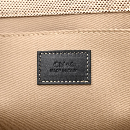 Chloe Cotton Calfskin Large Woody Ribbon Tote White Blue 6 of 10