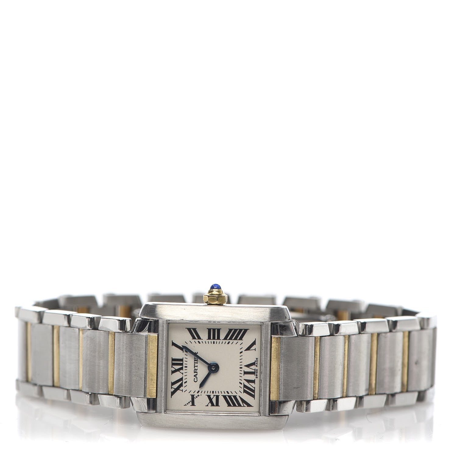 Cartier Stainless Steel 18K Yellow Gold 20mm Tank Francaise Quartz Watch 3 of 6
