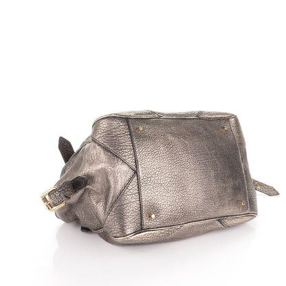 Burberry Metallic Grainy Calfskin Large Oakford Tote Silver 4 of 8