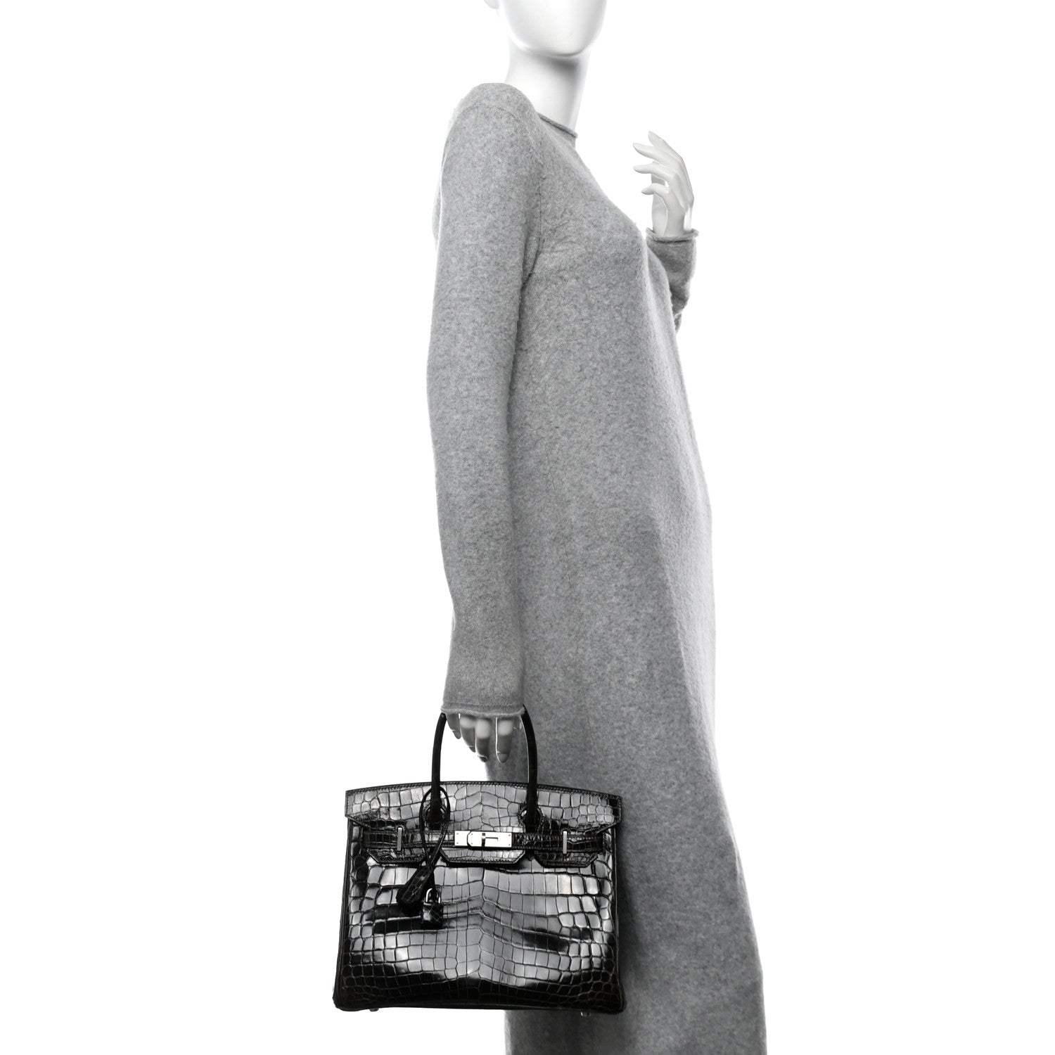 Hermes Shiny Niloticus Crocodile Horseshoe Birkin 30 Graphite 2 of 11