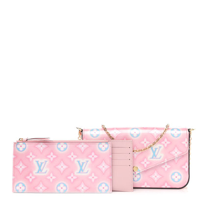 Louis Vuitton Vernis Valentine Felicie Pochette Chain Wallet Light Pink Neon 1 of 9