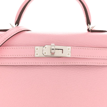 Hermes Chevre Mysore Horseshoe Mini Kelly Sellier 20 Rose Sakura Gris Perle 7 of 10