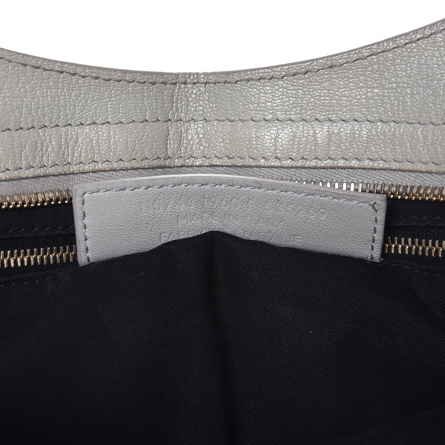 Chevre Gold Metallic Edge Hardware City Gris Perle