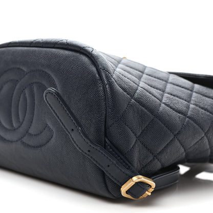 Chanel Caviar Quilted Filigree Backpack Navy 9 of 10
