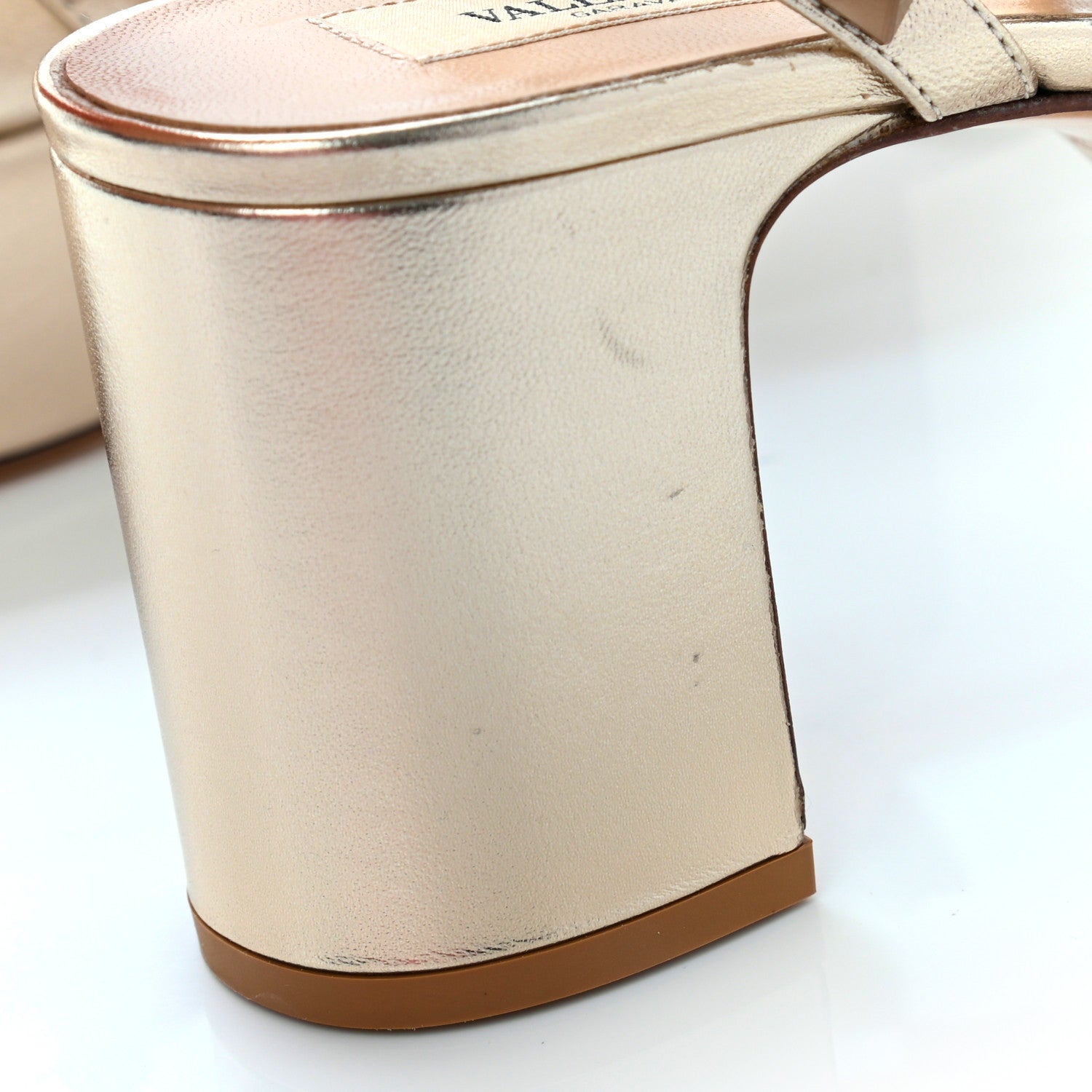 Valentino Garavani Metallic Nappa Rockstud 35/75mm Platform Sandals 39 Skin 12 of 15