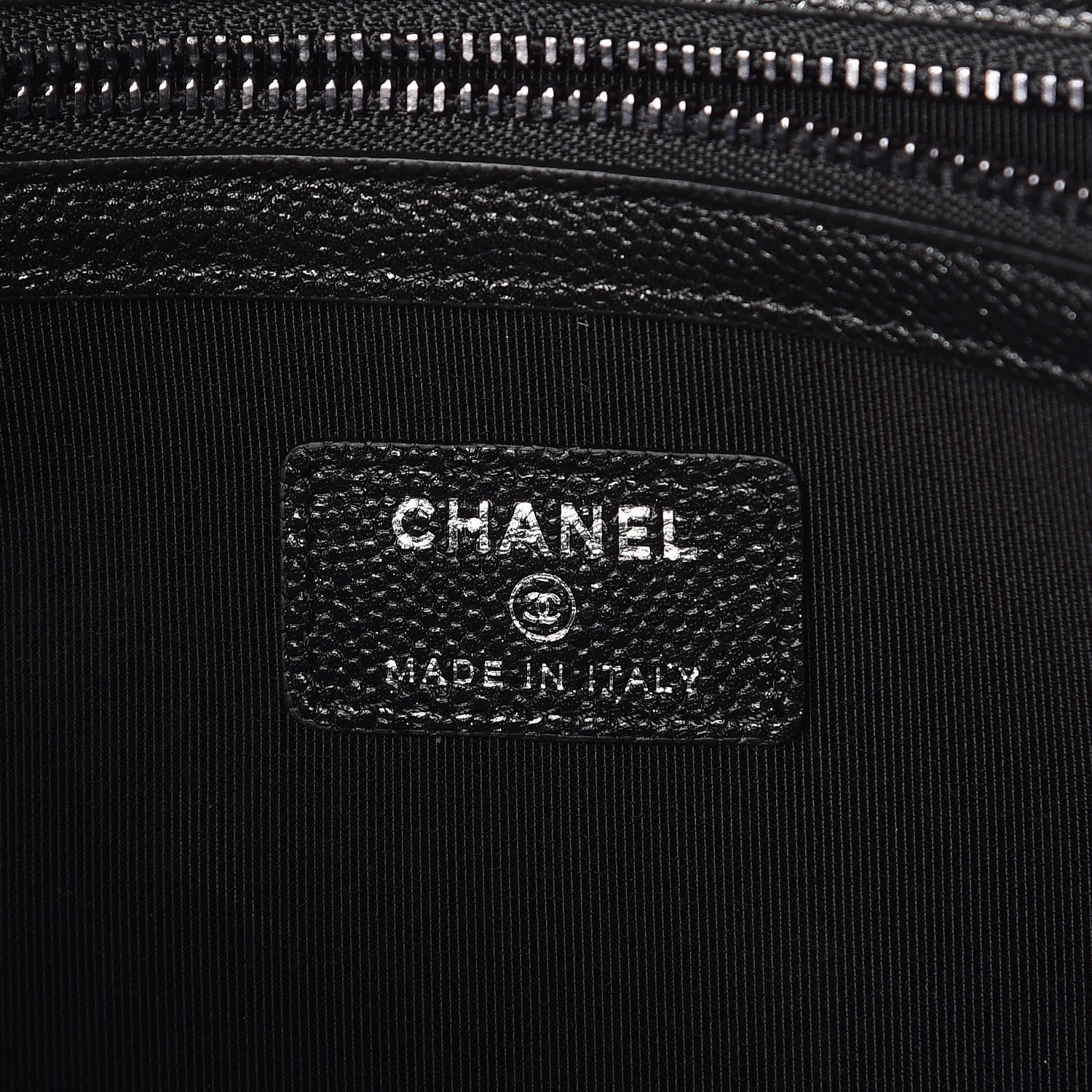 Chanel Iridescent Caviar Quilted Large Cosmetic Case Black 6 of 8