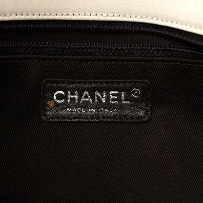 Chanel Lambskin Quilted Country Club Tote White Black 6 of 15