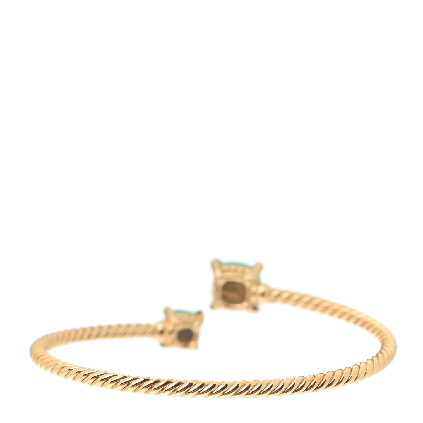 18K Yellow Gold Diamond Chrysoprase Chatelaine Bypass Bracelet
