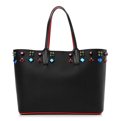 Christian Louboutin Calfskin Empire Spike Studded East West Cabata Tote Black 3 of 11