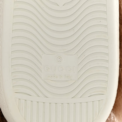 Gucci Calfskin Wool Web Bee Embroidered Mens Ace Sneakers 8.5 White 7 of 12