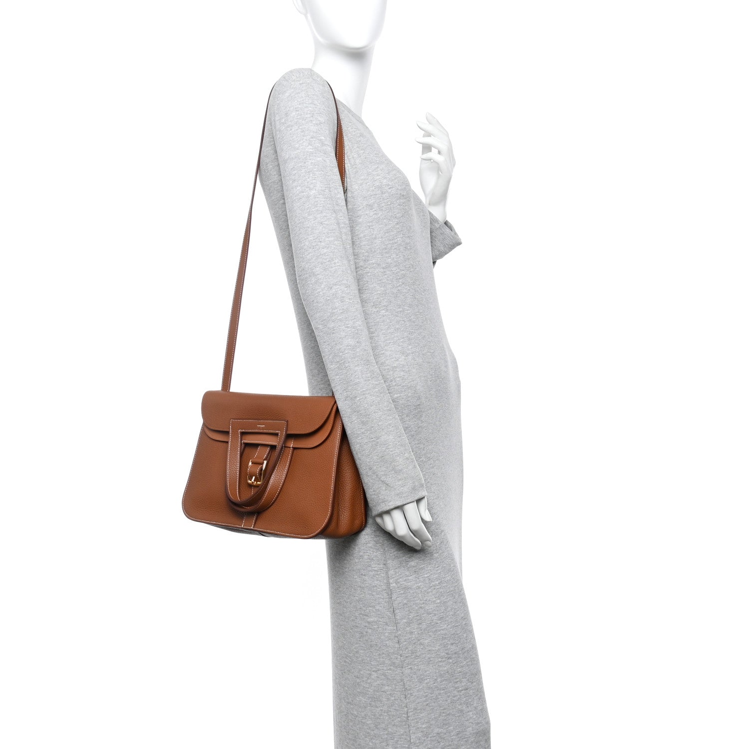 Hermes Taurillon Clemence Halzan 31 Gold 3 of 23