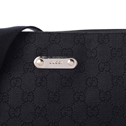 Gucci Denim Monogram Flat Messenger Bag Black 8 of 10