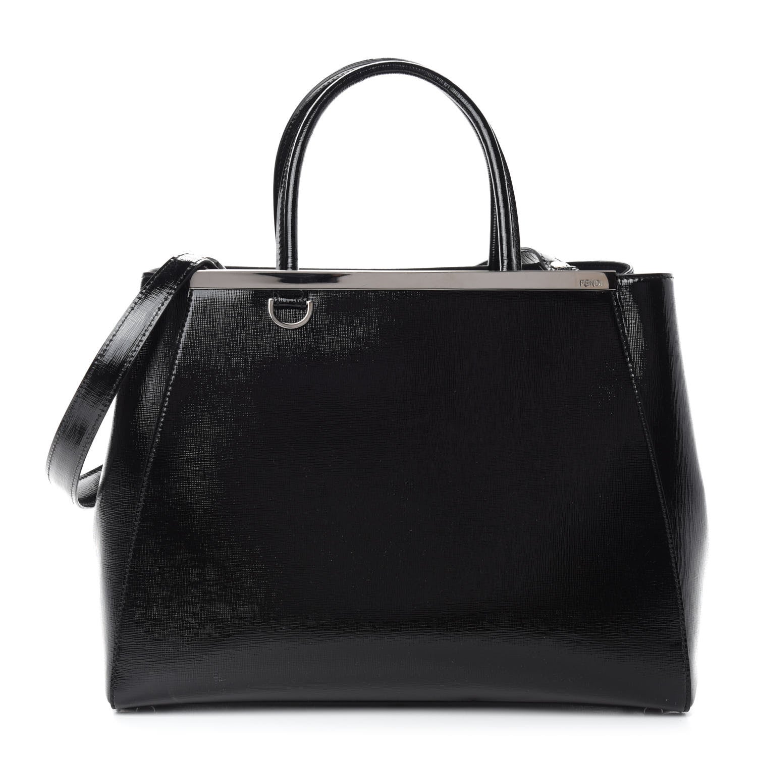 Fendi Patent Vitello Elite Regular 2Jours Tote Black 1 of 10