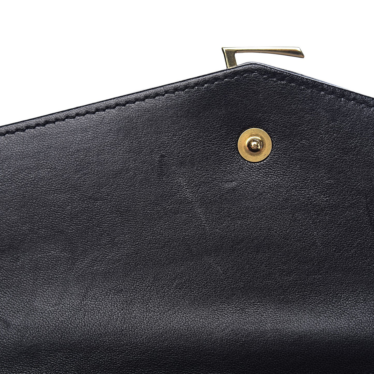 Lambskin Matelasse Chevron Monogram Sulpice Chain Wallet Black