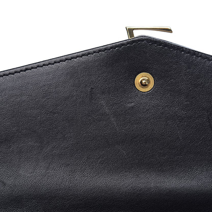 Saint Laurent Lambskin Matelasse Chevron Monogram Sulpice Chain Wallet Black 7 of 11
