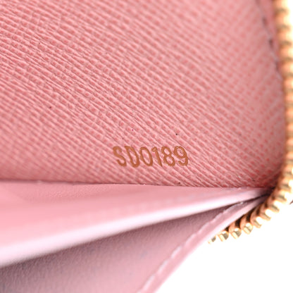 Louis Vuitton Damier Ebene Clemence Wallet Rose Ballerine 7 of 7