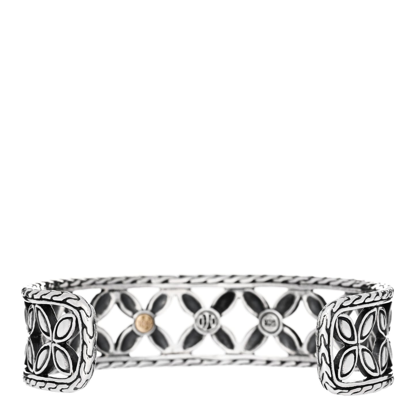 Sterling Silver 18K Yellow Gold Kawung Cuff Bracelet