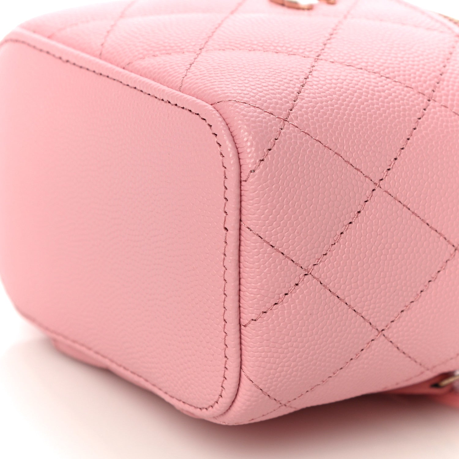 Chanel Caviar Quilted Mini Vanity Case With Chain Pink 5 of 9