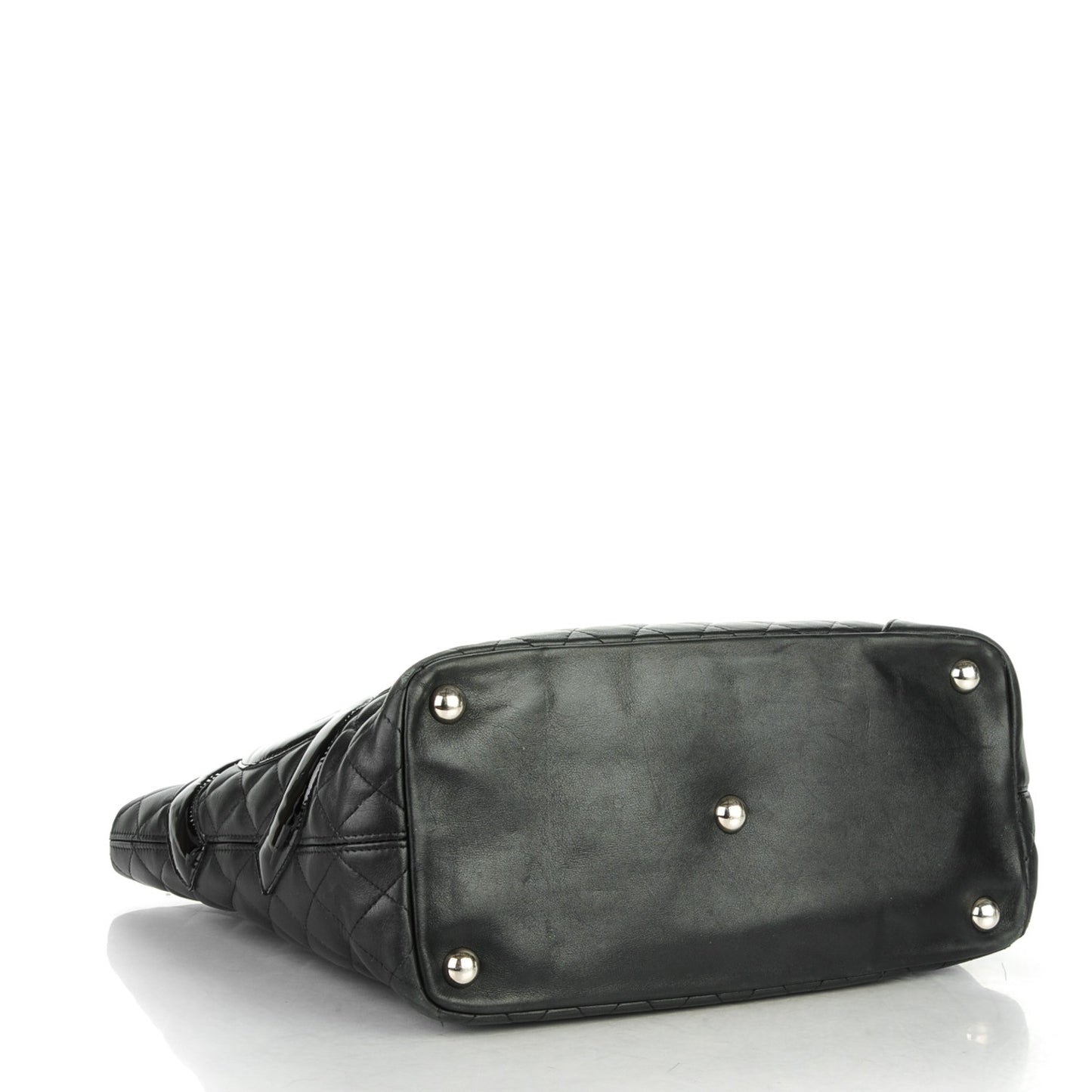 Calfskin Quilted Large Cambon Tote Black