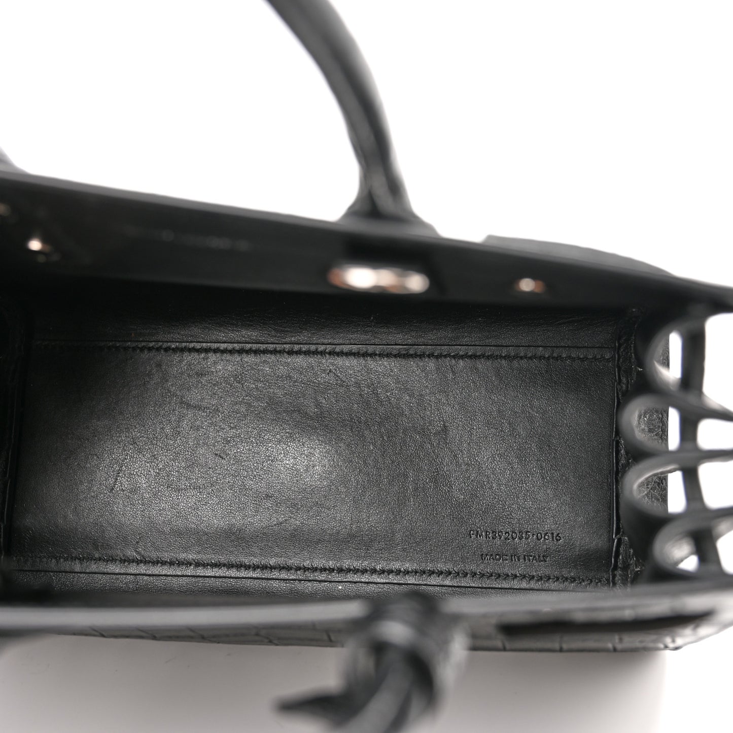 Calfskin Crocodile Embossed Nano Sac De Jour Black