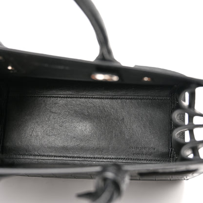 Saint Laurent Calfskin Crocodile Embossed Nano Sac De Jour Black 4 of 9