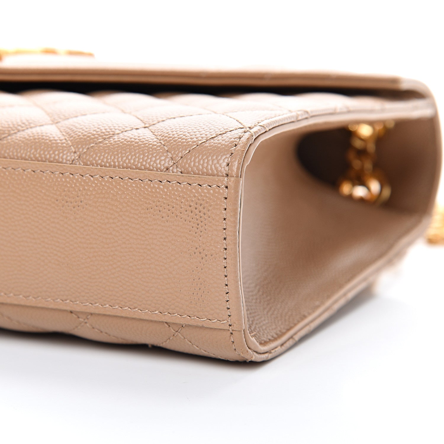 Saint Laurent Grain De Poudre Textured Mixed Matelasse Medium Triquilt Monogram Satchel Cork 9 of 10