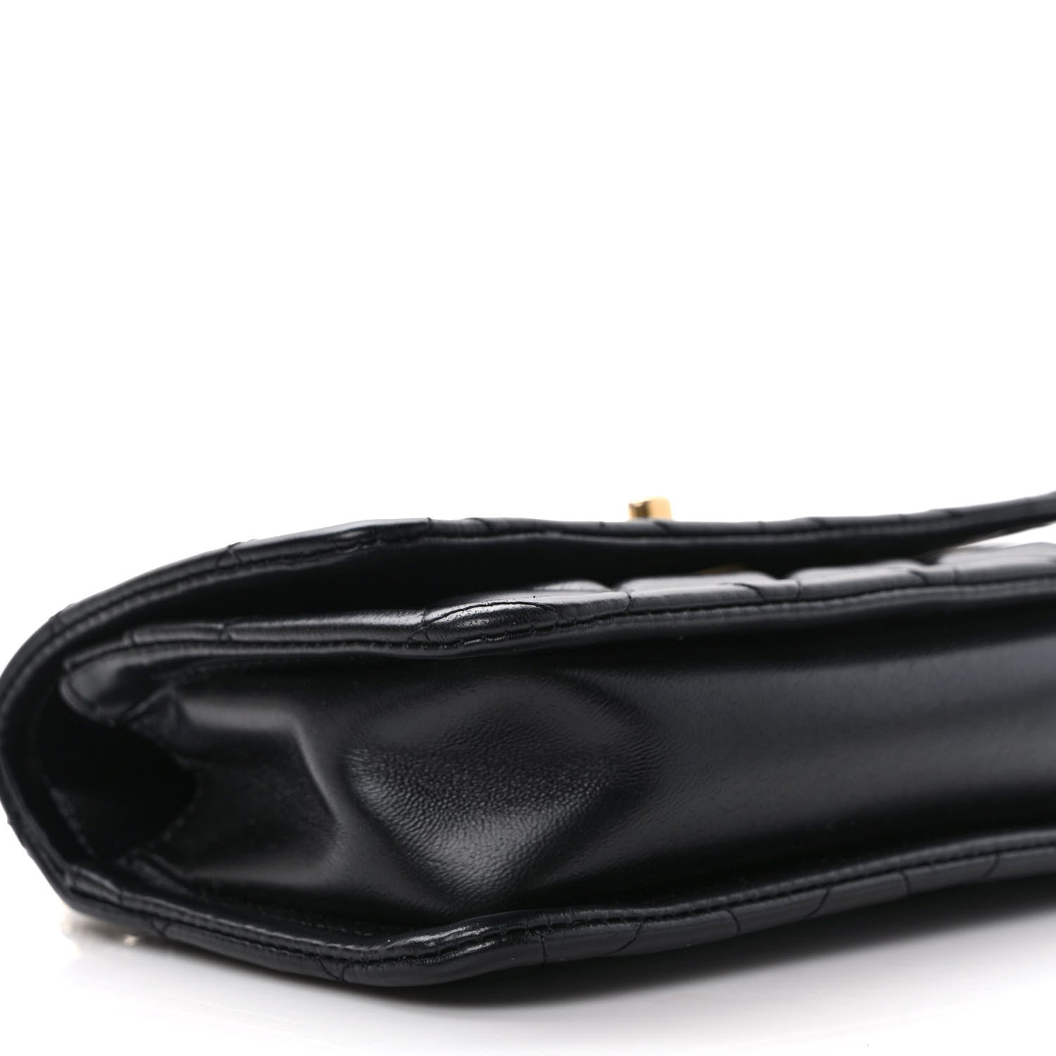 Chanel Shiny Lambskin Flap Clutch With Chain Black 7 of 11