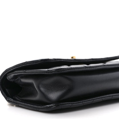 Chanel Shiny Lambskin Flap Clutch With Chain Black 7 of 11