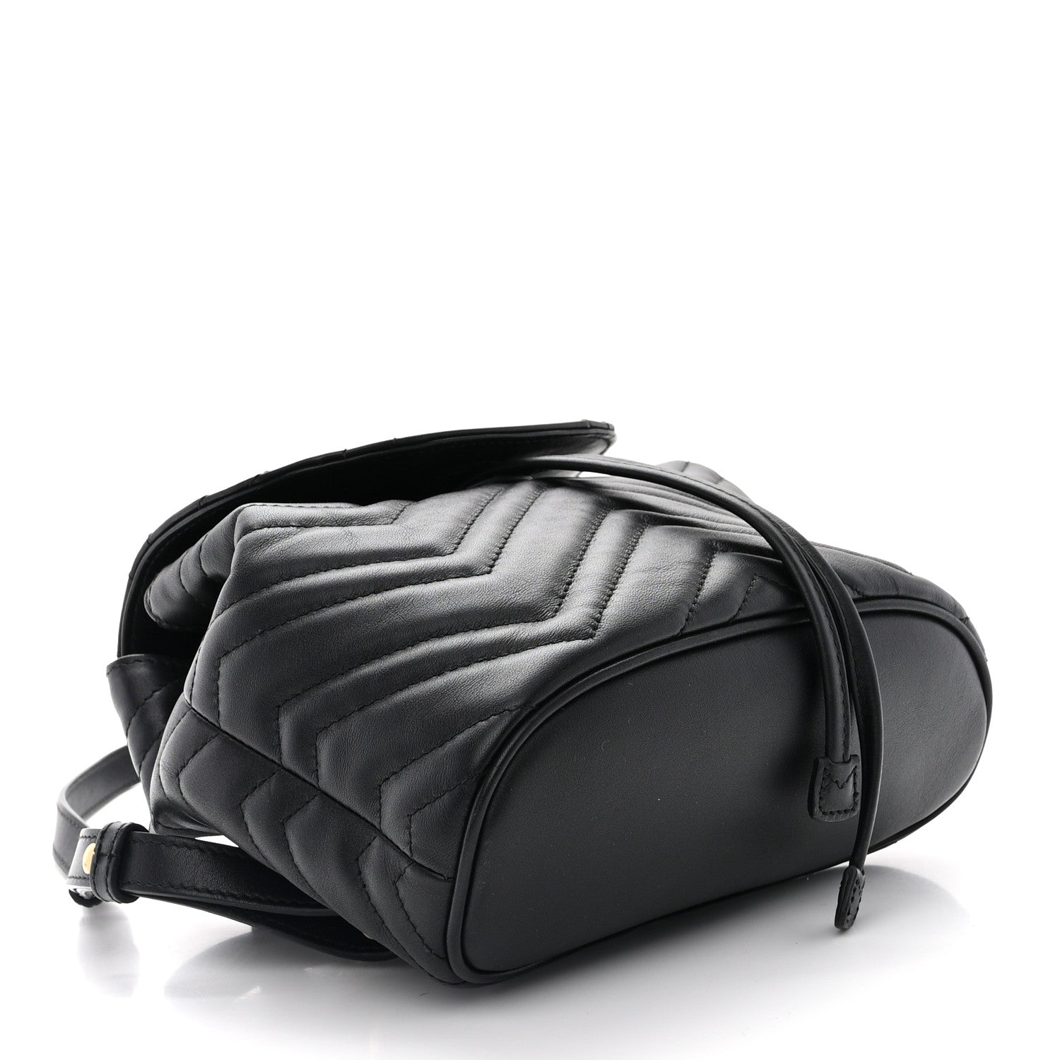 Gucci Calfskin Matelasse GG Marmont Flap Backpack Black 4 of 10
