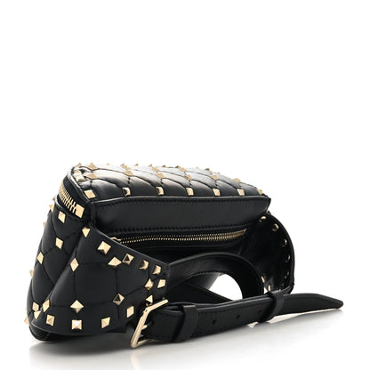 Valentino Garavani Lambskin Rockstud Spike Belt Bag 85 Black 3 of 9