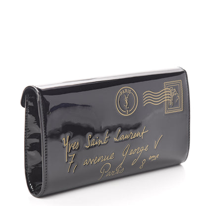 Saint Laurent Patent Y-Mail Clutch Black 3 of 6