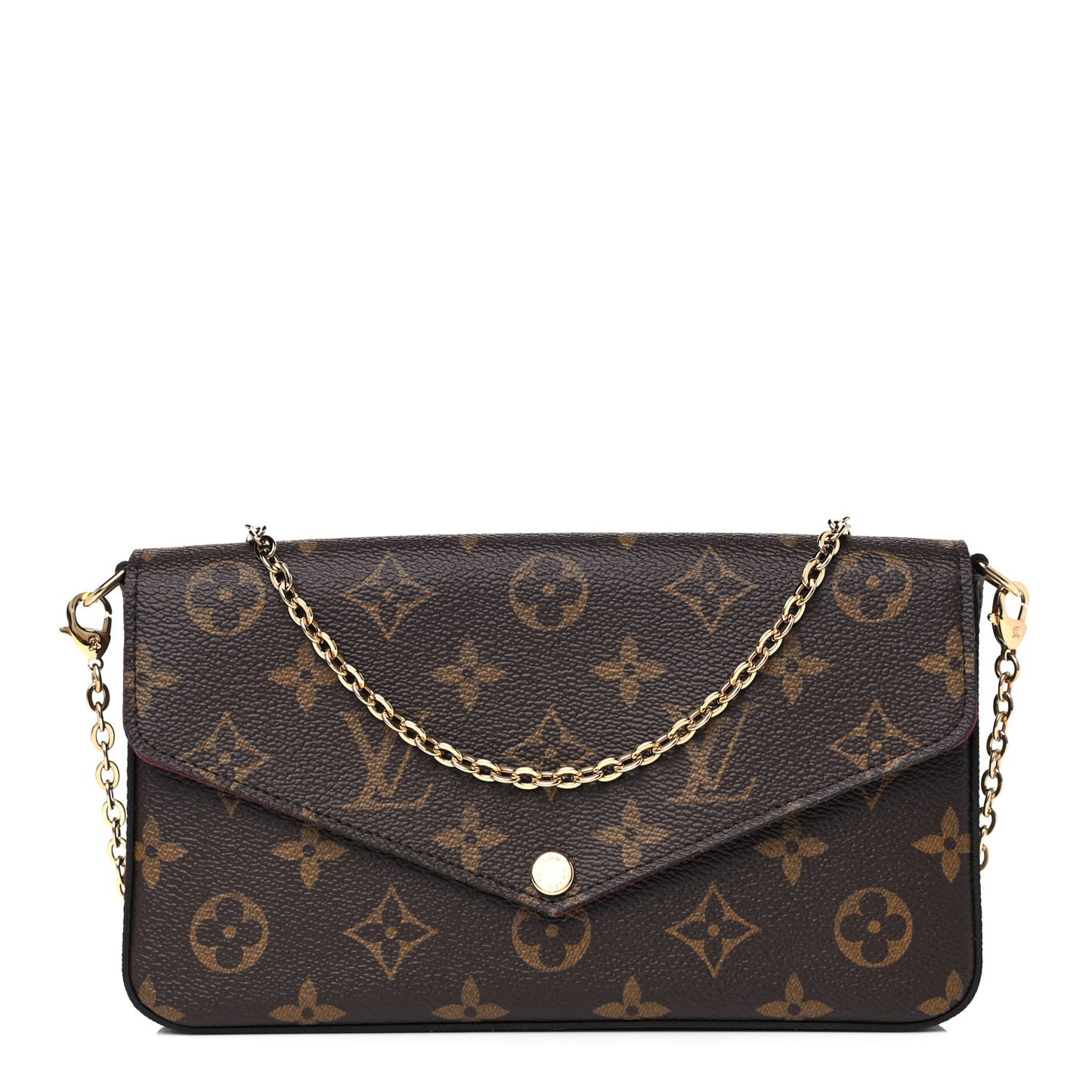 Monogram Pochette Felicie Chain Wallet Fuchsia