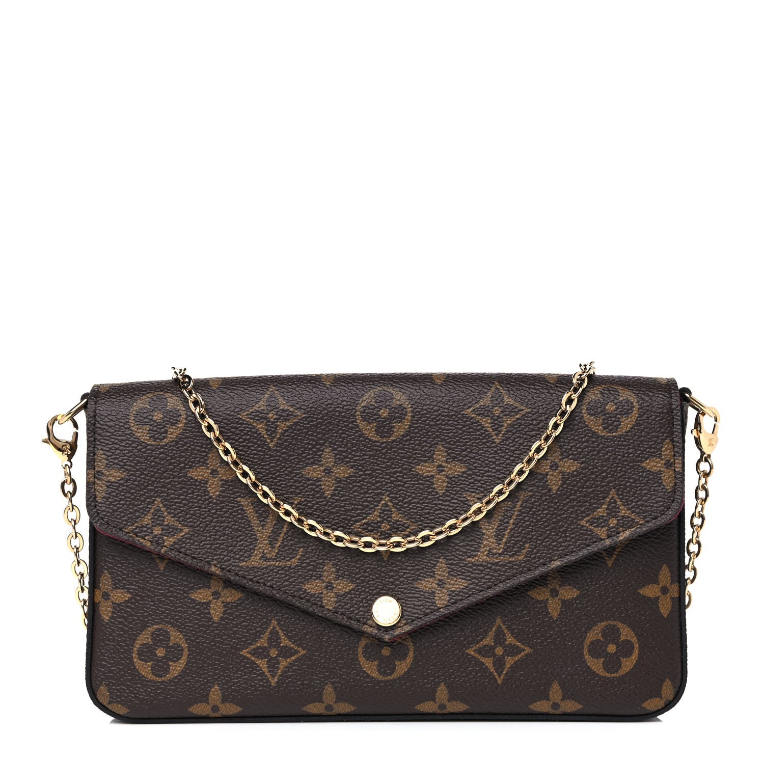 Louis Vuitton Monogram Pochette Felicie Chain Wallet Fuchsia 1 of 13