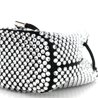 Prada Satin Crystal Metal Triangle Logo Mini Drawcord Pouch Shoulder Bag Cristal 11 of 12