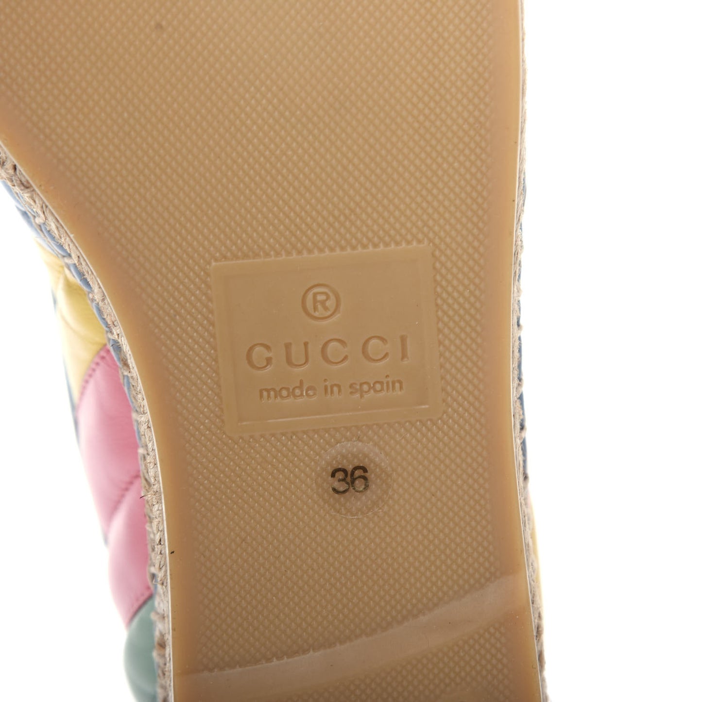 Nappa Matelasse Diagonal GG Marmont Espadrilles 36 Multicolor Pastel