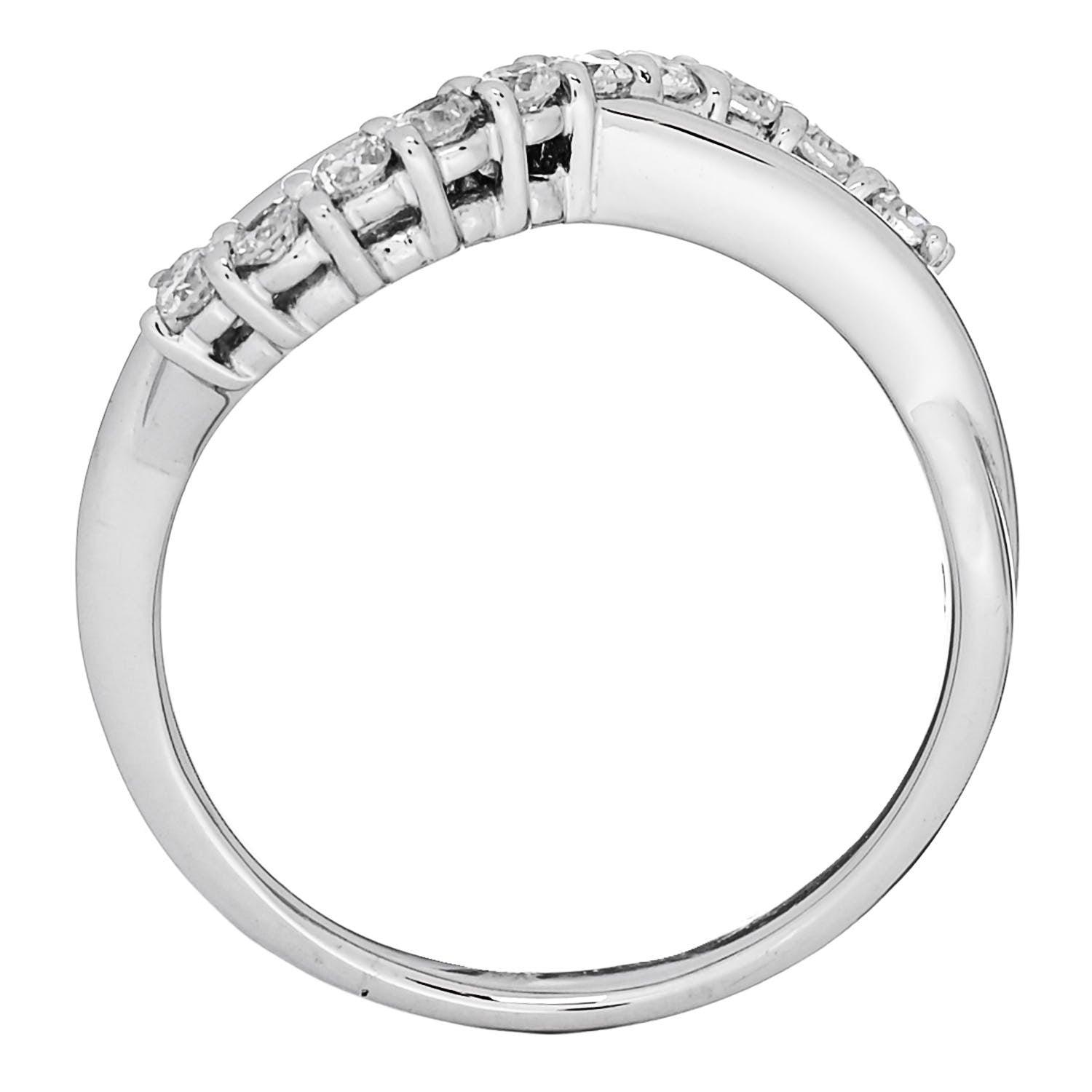 Parker & West by FASHIONPHILE Platinum Diamond .31ctw Crossover Band Ring 52 6 5 of 10