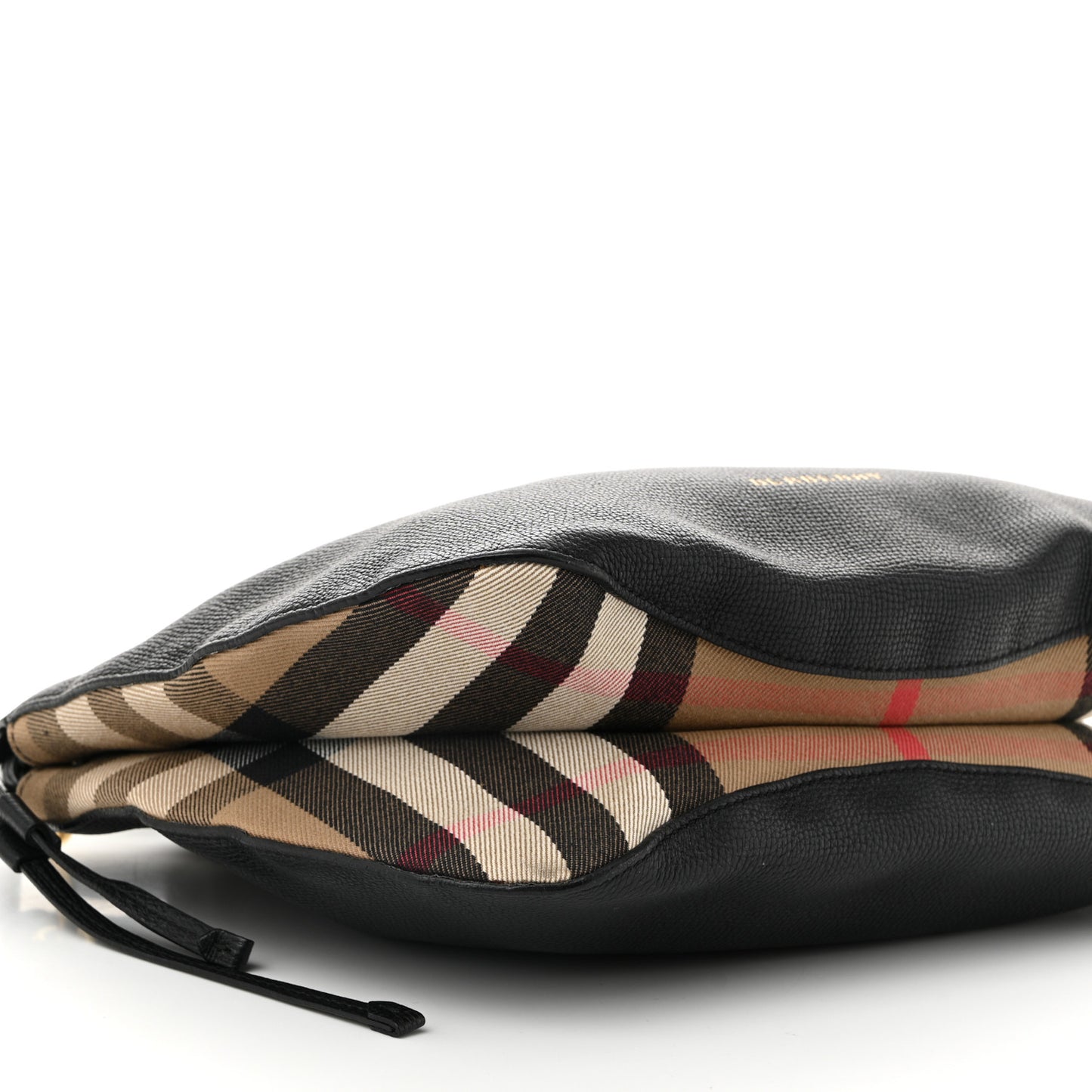 Grainy Calfskin House Check Small Bingley Black