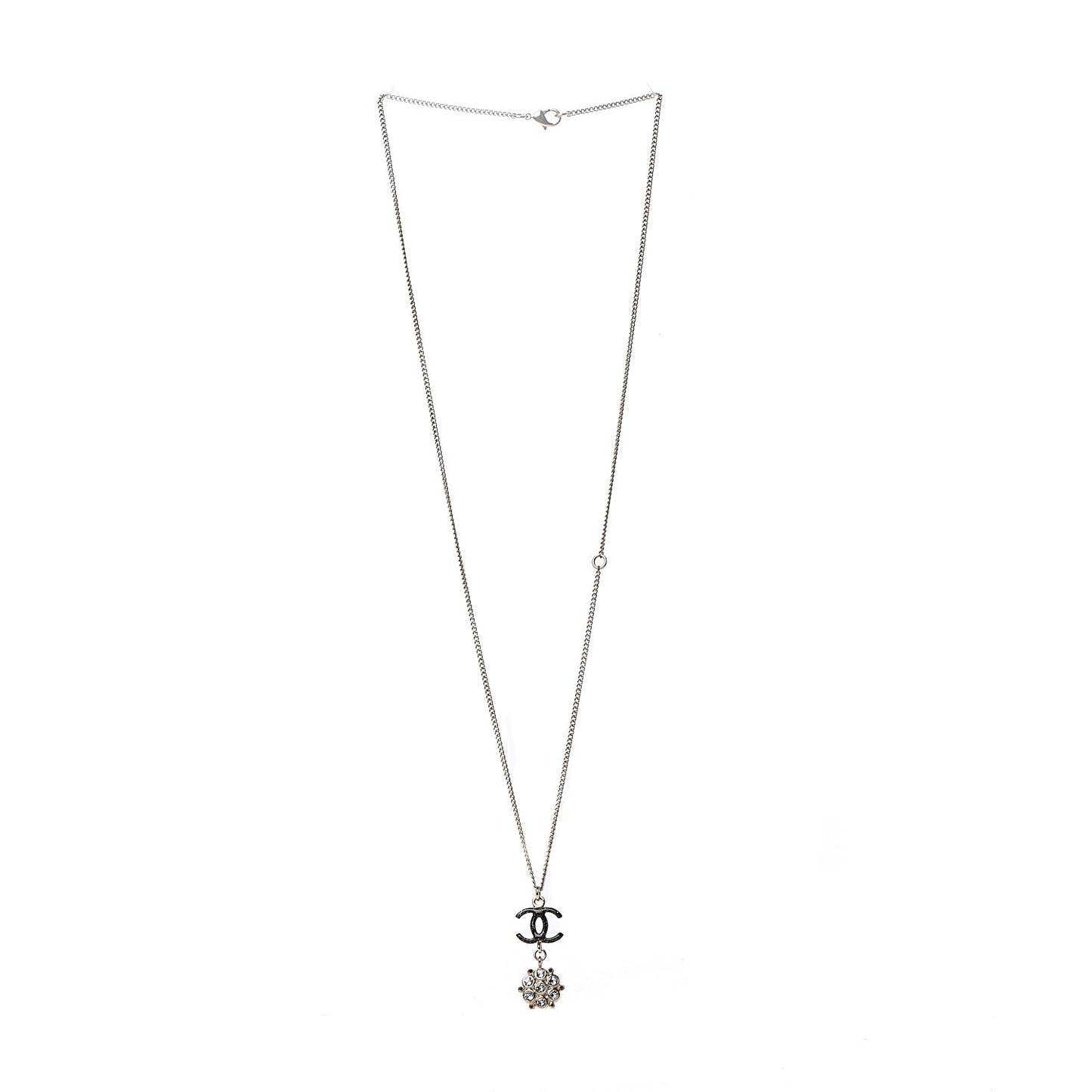Crystal Resin CC Drop Pendant Necklace Gold