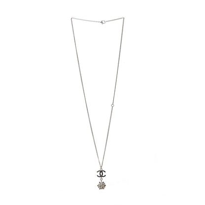 Chanel Crystal Resin CC Drop Pendant Necklace Gold 3 of 6