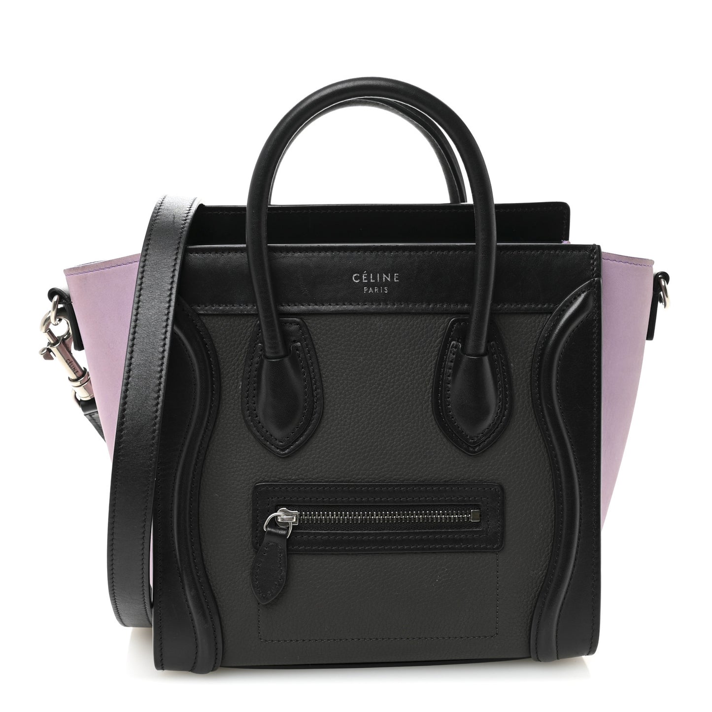 Baby Grained Calfskin Nubuck Tri-color Nano Luggage Anthracite