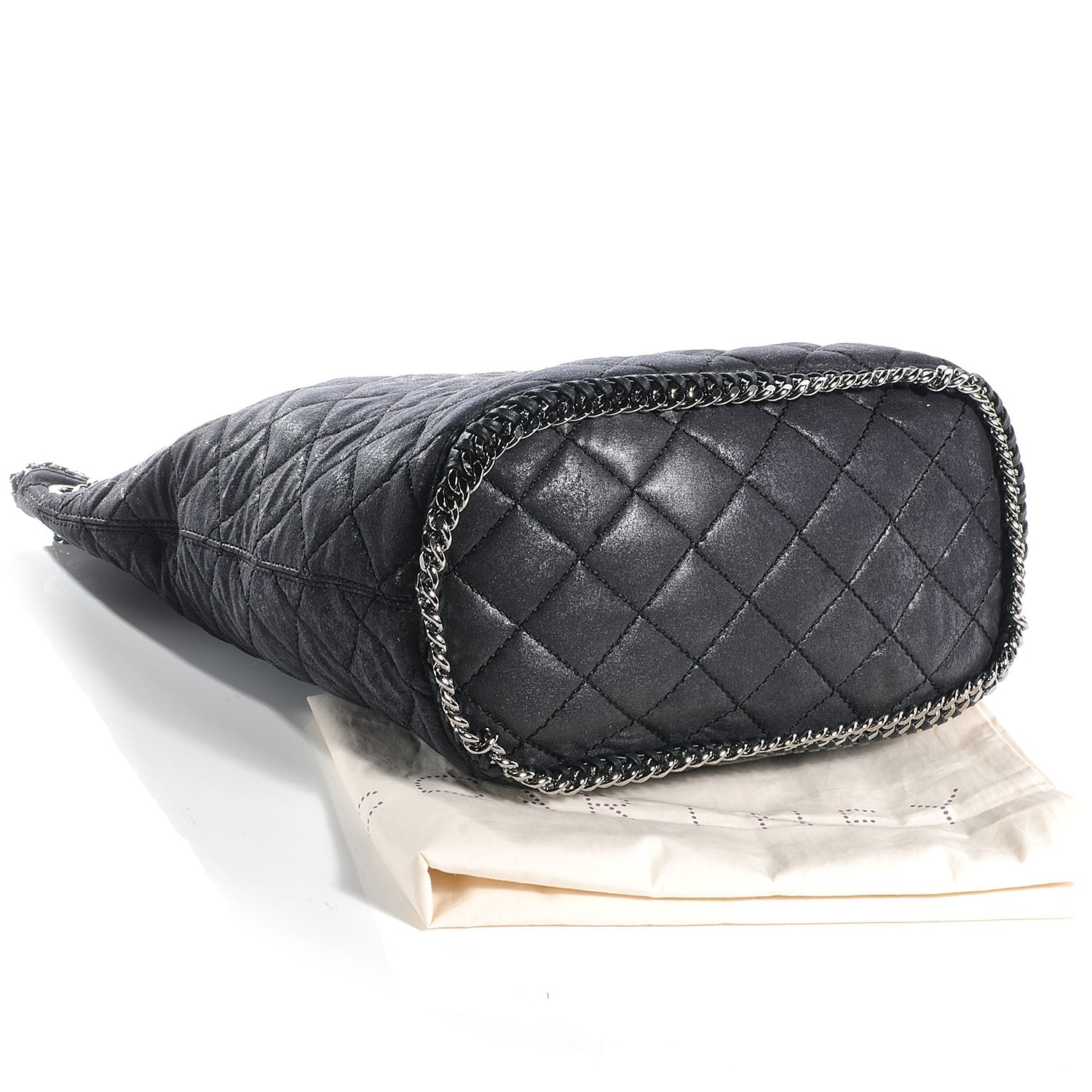 Stella McCartney Quilted Faux Leather Large Falabella Bucket Bag Black 4 of 6