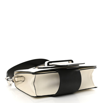 Prada City Calf Plex Ribbon Bag White Black 4 of 12