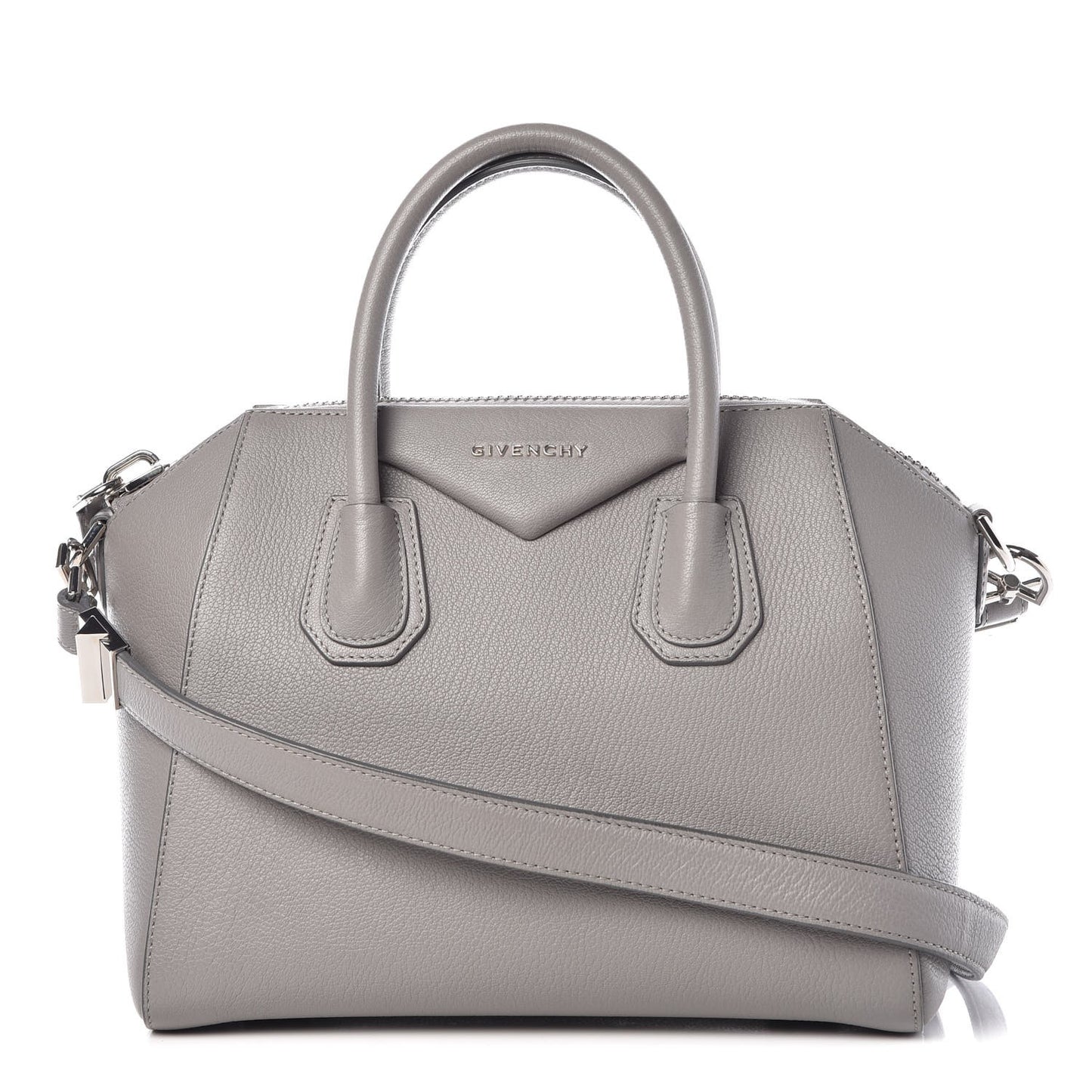 Sugar Goatskin Small Antigona Pearl Grey