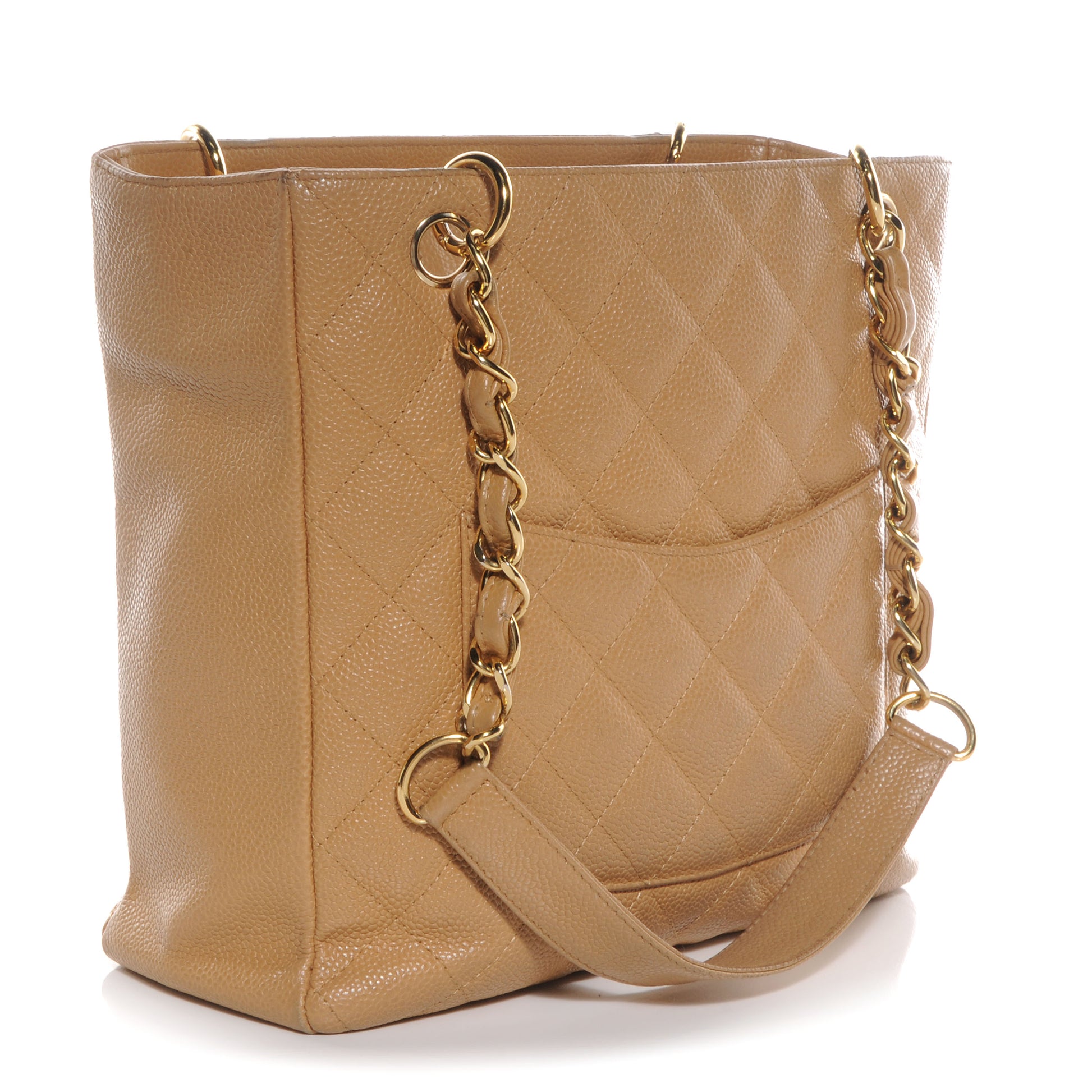Chanel Caviar Petit Shopping Tote PST Beige 3 of 8