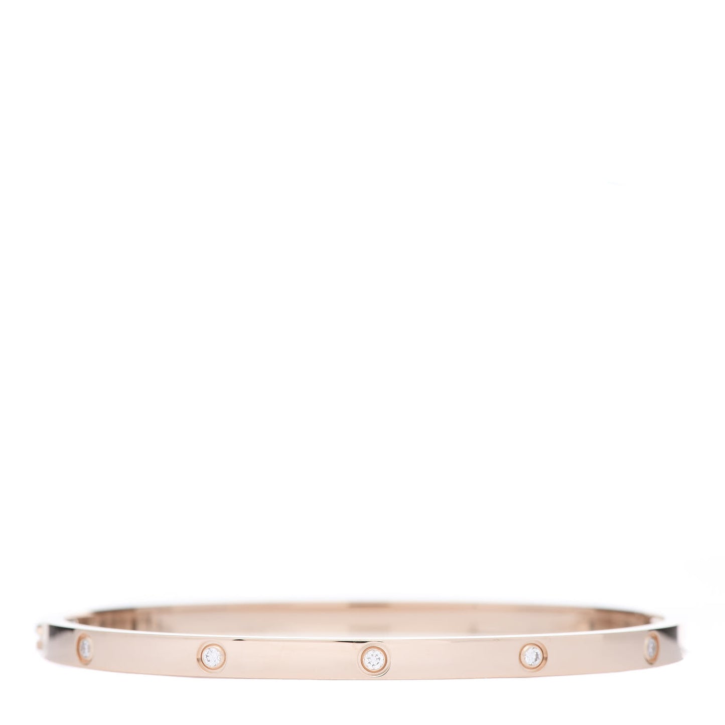 18K Pink Gold 10 Diamond Small LOVE Bracelet 17