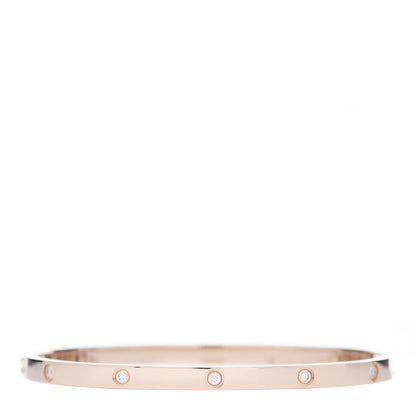 Cartier 18K Pink Gold 10 Diamond Small LOVE Bracelet 17 3 of 6