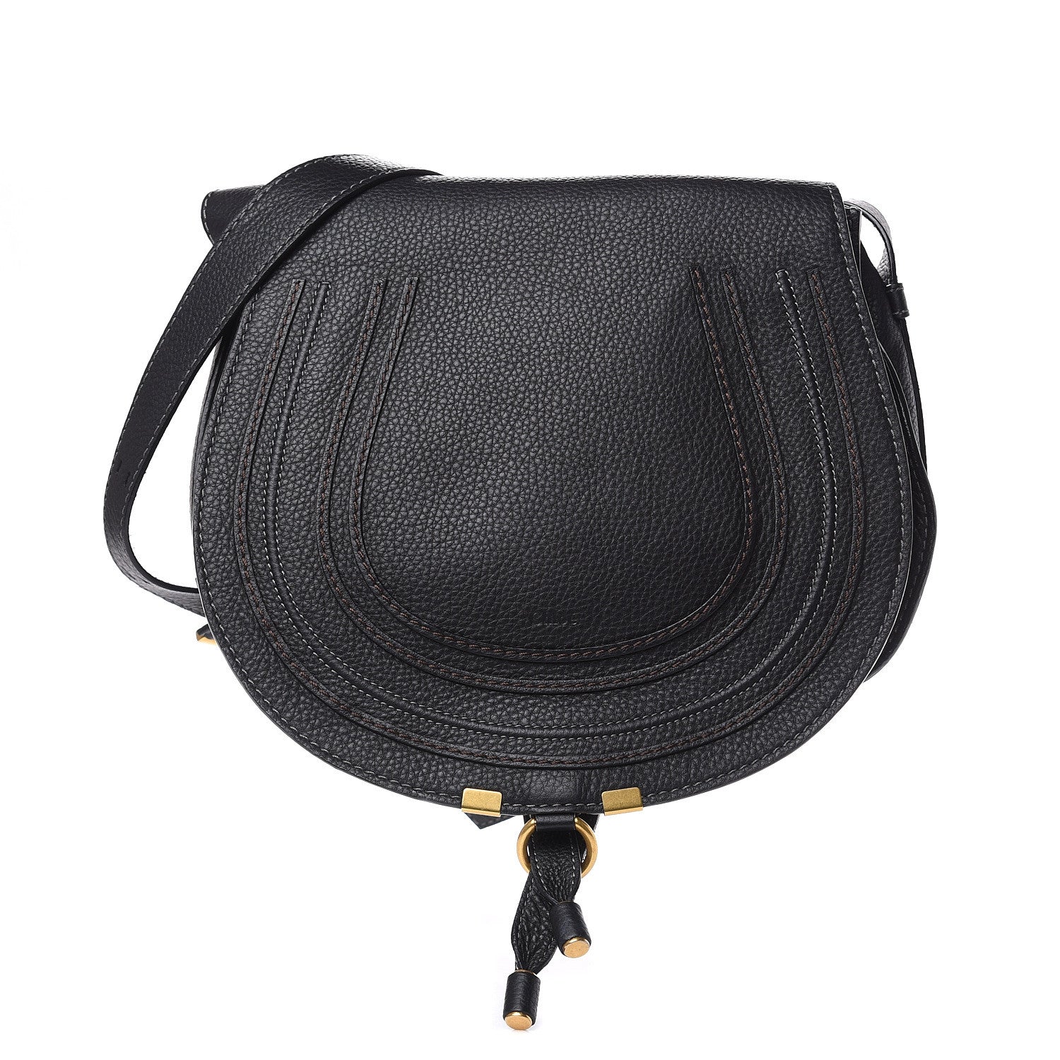 Chloe Calfskin Medium Marcie Round Crossbody Bag Black 1 of 11