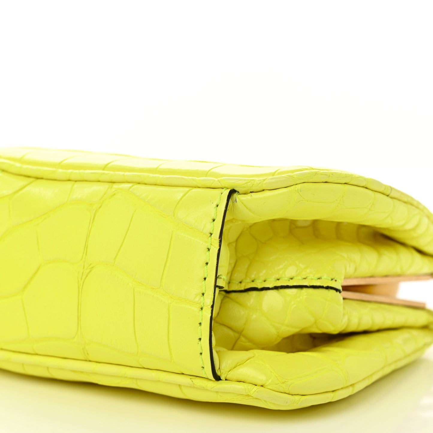 Alligator Mini Frame Bag Neon Yellow