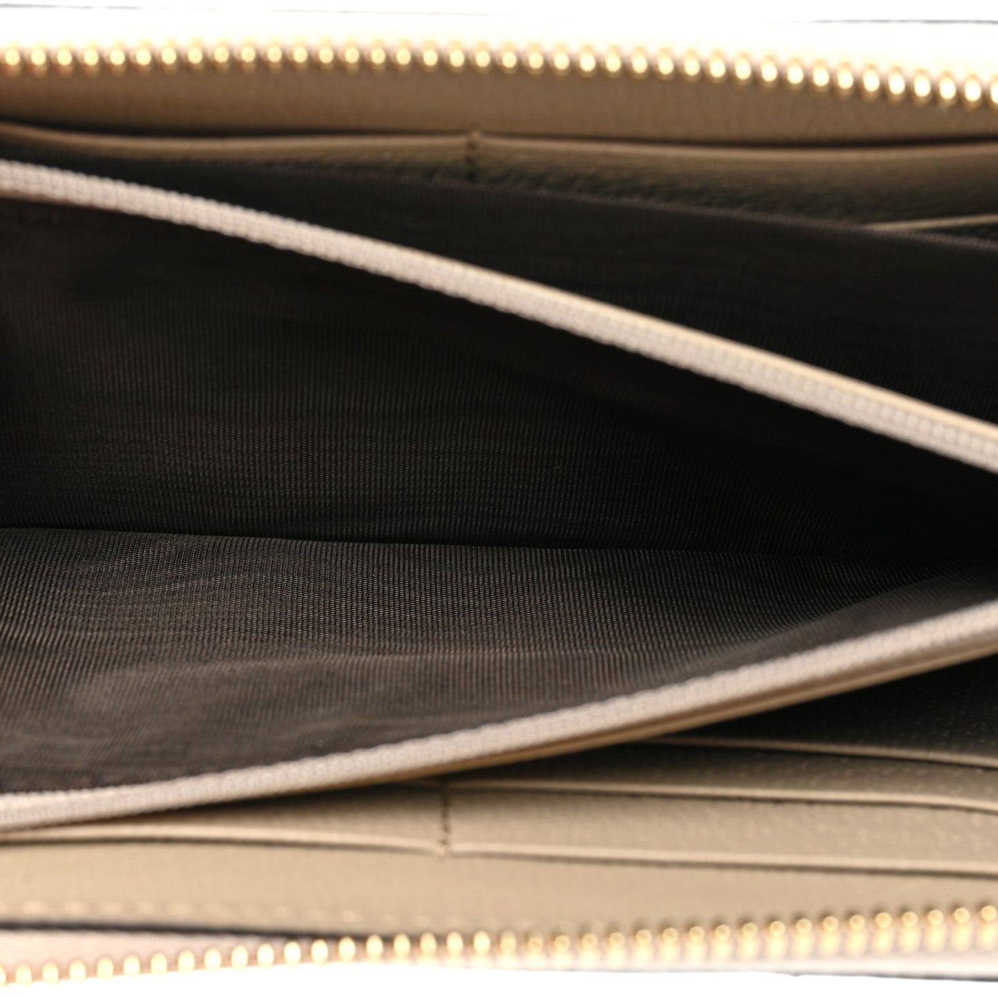 GG Supreme Monogram Textured Dollar Calfskin Web Ophidia Zip Around Wallet Beige Mystic White Oatmeal